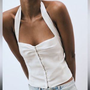 ZARA LINEN BLEND TOP